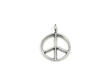 Load image into Gallery viewer, Peace Sign Charm Sterling Silver 16mm, Peace Charms, Groovy charm, Hippie, Peace Sign charms - SP732 - BeadPrism
