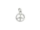 Peace Sign Charm Sterling Silver 14mm, Peace Charms, Groovy charms, Peace Sign charms - SP746
