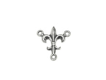 Load image into Gallery viewer, Fleur De Lis Rosary Center connector Sterling Silver 18mm, rosary center, Fleur De Lis Charm - SP748 - BeadPrism