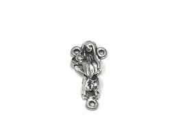 Madonna and Child Rosary Center connector Sterling Silver 21.5mm, Madonna Child Rosary - SP750 - BeadPrism