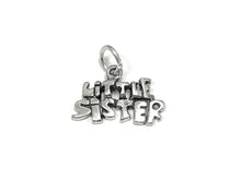 Load image into Gallery viewer, Little Sister Charm Sterling Silver 13mm, Sister Charm, Sorority Charm, Little Sister charms - SP760 - BeadPrism