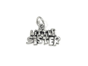 Little Sister Charm Sterling Silver 13mm, Sister Charm, Sorority Charm, Little Sister charms - SP760 - BeadPrism