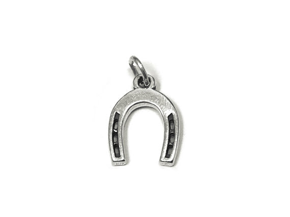 Horseshoe Charms Sterling Silver 19mm, Lucky Charms, good luck charms, Horseshoe charms - SP764 - BeadPrism