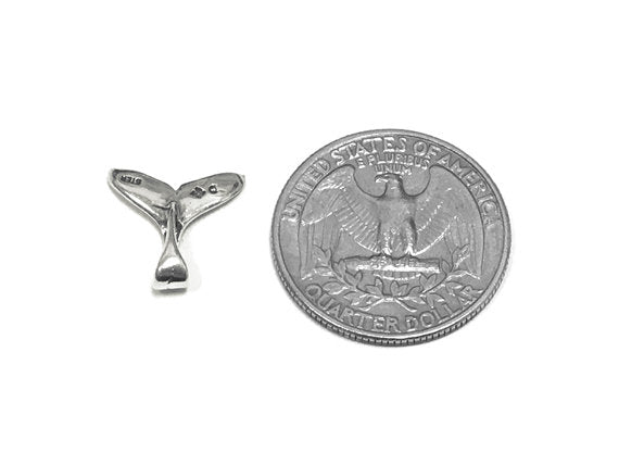 Whale Tail Charm Sterling Silver 14mm, Ocean charms, Sea Charms - SP768 - BeadPrism