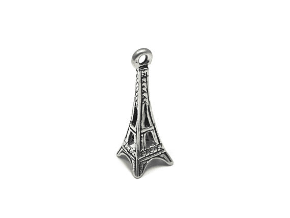 Eiffel Tower Charm Sterling Silver 21mm, France Charms, Paris Charms, Eiffel Tower charms - SP771 - BeadPrism