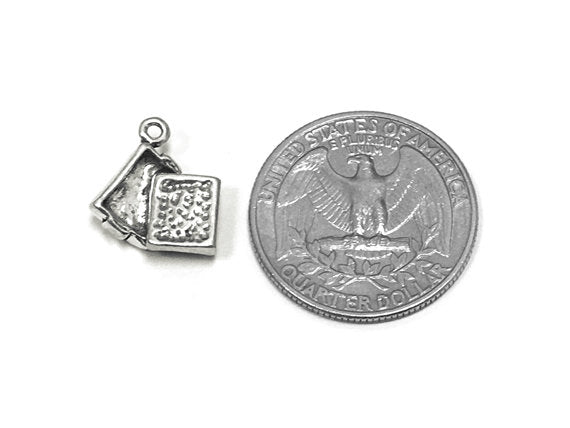 Chocolate Box Charm Sterling Silver 13mm, love charms, Gift Box Charms, Chocolate Box charms - SP772 - BeadPrism