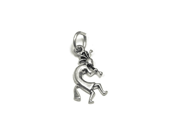 Kokopelli Facing Right Charm Sterling Silver 15mm, Native American Charms, Kokopelli charms - SP783 - BeadPrism