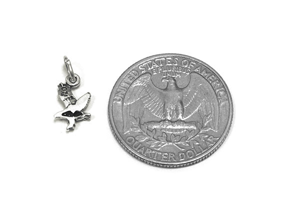 Eagle Charm Sterling Silver 12mm, Bird Charms, Animal charms, American Charms, Eagle charms - SP785 - BeadPrism