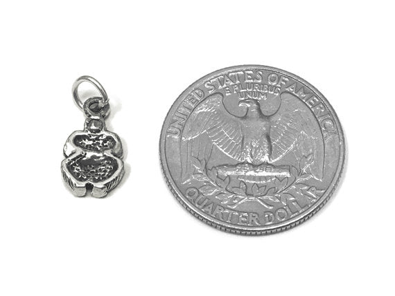 Gorilla Charm Sterling Silver 14mm, Animal Charms, Monkey charms, Zoo Charms, Gorilla charms - SP793 - BeadPrism