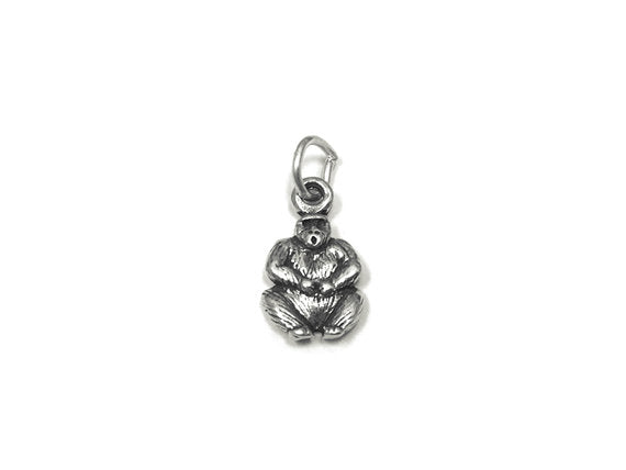 Gorilla Charm Sterling Silver 14mm, Animal Charms, Monkey charms, Zoo Charms, Gorilla charms - SP793 - BeadPrism