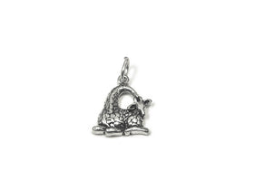 Giraffe Charm Sterling Silver 14mm, Animal Charms, Safari charms, Zoo Charms, Giraffe charms - SP794 - BeadPrism
