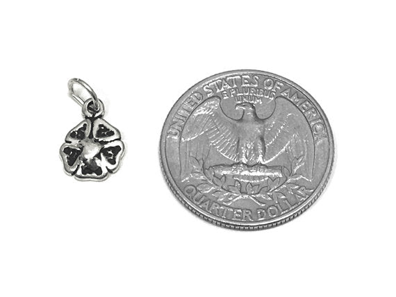 Poppy Flower Charm Sterling Silver 11mm, Floral Charms, Flower charms, Poppy Flower charms - SP791 - BeadPrism