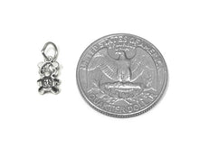Load image into Gallery viewer, Teddy Bear Charm Sterling Silver 11mm, Toy Charm, Love charm, Gift charms, Teddy Bear charms - SP800 - BeadPrism