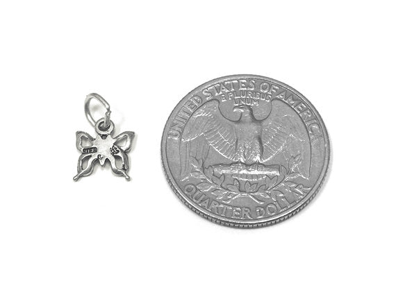 Butterfly Charm Sterling Silver 9mm, Bug Charm, Animal charm, Nature charm, Butterfly charms - SP802 - BeadPrism