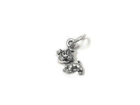 Puppy Charm Sterling Silver 10mm, Silver Pet Charms, Animal Charms, Dog charms, Puppy charms - SP806 - BeadPrism
