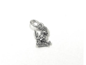 Bird Charm Sterling Silver 11mm, Silver Bird Charm, Animal charm, Flying Charms, Bird charms - SP807 - BeadPrism