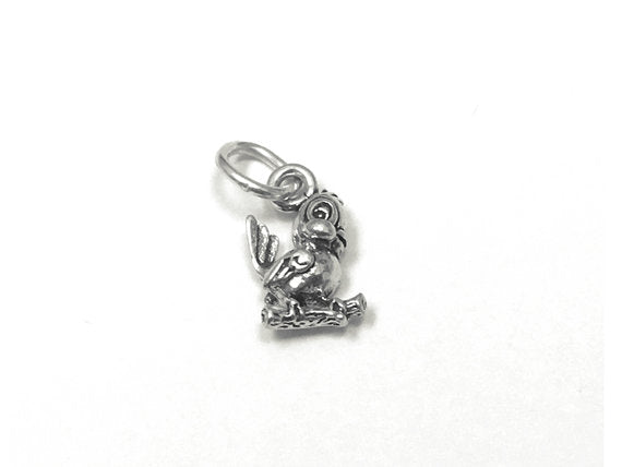 Bird Charm Sterling Silver 11mm, Silver Bird Charm, Animal charm, Flying Charms, Bird charms - SP807 - BeadPrism