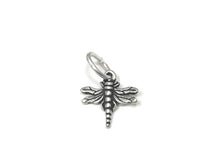 Load image into Gallery viewer, Dragonfly Charm Sterling Silver 10mm, Animal Charm, Bug charm, Nature charm, Dragonfly charm - SP811 - BeadPrism