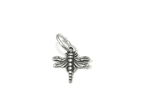 Dragonfly Charm Sterling Silver 10mm, Animal Charm, Bug charm, Nature charm, Dragonfly charm - SP811 - BeadPrism