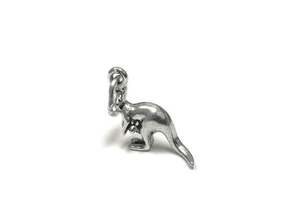 Kangaroo Charm Sterling Silver 11mm, Silver Animal Charms, Australia charms, Kangaroo charms - SP813 - BeadPrism