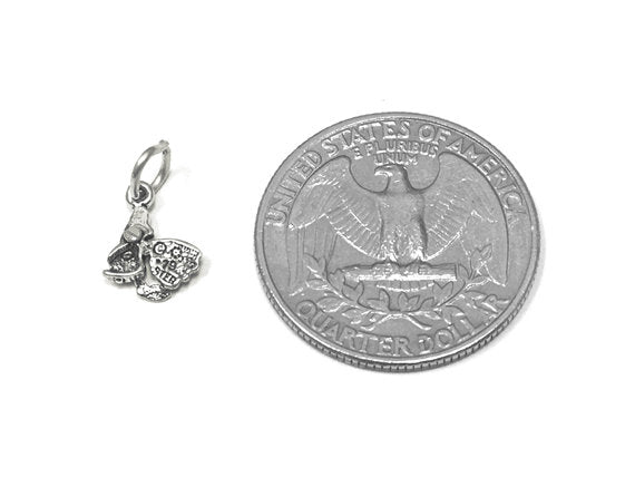 Fish Charm Sterling Silver 11mm, Animal charms, Marine Charms, Ocean Charms, Fish charms - SP819 - BeadPrism