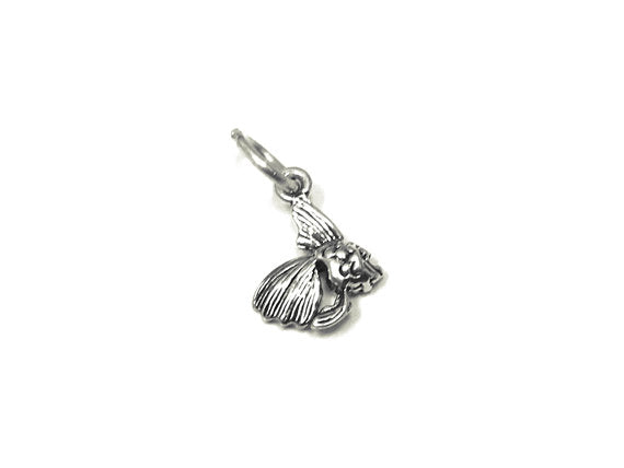 Fish Charm Sterling Silver 11mm, Animal charms, Marine Charms, Ocean Charms, Fish charms - SP819 - BeadPrism