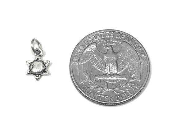 Star Of David Charm Sterling Silver 10mm, Star Charm, Religious charms, Star Of David Charms - SP820 - BeadPrism
