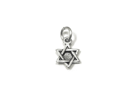 Star Of David Charm Sterling Silver 10mm, Star Charm, Religious charms, Star Of David Charms - SP820 - BeadPrism