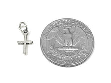Load image into Gallery viewer, Cross Charm Sterling Silver 13mm, Christian, Religious charms, Catholic Charms, Cross charms - SP822 - BeadPrism
