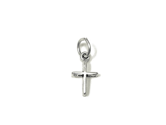 Cross Charm Sterling Silver 13mm, Christian, Religious charms, Catholic Charms, Cross charms - SP822 - BeadPrism