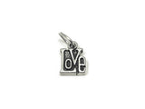 Love Charms, Love letter Charm Sterling Silver 10mm, Love Charms, tiny charms, Love Pendants - SP827