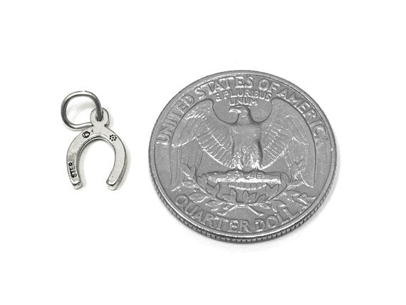 Horseshoe Charms Sterling Silver 11mm, Lucky Charms, good luck charms, Horseshoe charms - SP829 - BeadPrism