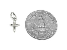 Load image into Gallery viewer, Cross Charm Sterling Silver 12mm, Christian, Religious charms, Catholic Charms, Cross charms - SP830 - BeadPrism