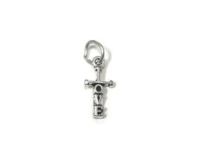 Cross with Love Charm Sterling Silver 14mm, Christian Charms, Religious charms, Cross charms - SP833 - BeadPrism