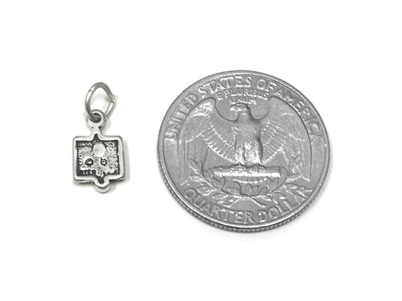 Treble Clef Music Charm Sterling Silver 12mm, Music Charms, Song charm, Musical Staff Charms - SP834 - BeadPrism