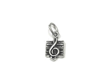 Load image into Gallery viewer, Treble Clef Music Charm Sterling Silver 12mm, Music Charms, Song charm, Musical Staff Charms - SP834 - BeadPrism