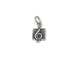 Treble Clef Music Charm Sterling Silver 12mm, Music Charms, Song charm, Musical Staff Charms - SP834 - BeadPrism