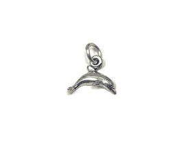 Dolphin Charm Sterling Silver 10mm, Sea Charms, Animal charms, Ocean Charms, Dolphin charms - SP837 - BeadPrism