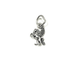 Pegasus Facing Left Charm Sterling Silver 12mm, Fantasy Charms, Animal charm, Pegasus charms - SP841 - BeadPrism