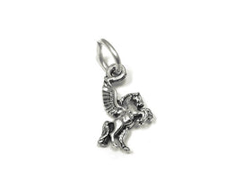 Pegasus Facing Right Charm Sterling Silver 12mm, Fantasy Charm, Animal charm, Pegasus charm - SP841A - BeadPrism