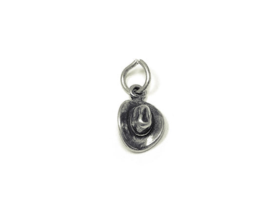 Cowboy Hat Charm Sterling Silver 12mm, Western Charms, Old West Charms, Cowboy Hat charms - SP842 - BeadPrism