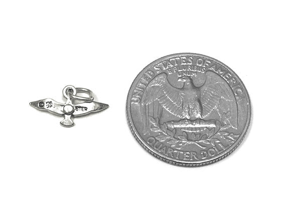 Seagull Charm Sterling Silver 8mm, Animal charm, Sea Charm, Bird Charm, Silver Seagull charm - SP848 - BeadPrism