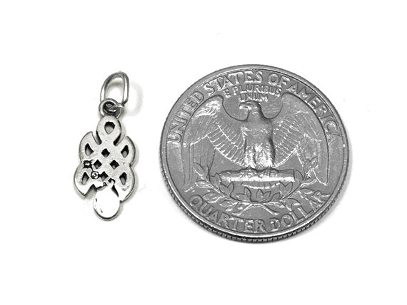 Celtic Knot Charm Sterling silver 17mm, Celtic Charms, Irish Charm, silver Celtic Knot Charm - SP851 - BeadPrism