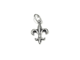 Fleur De Lis Charm Sterling Silver 11mm, Religious Charm, Catholic Charm, Fleur-De-Lis Charm - SP854 - BeadPrism