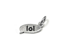 Load image into Gallery viewer, LOL Text Chat Charm Sterling Silver 15mm, Laughing Out Loud Charms, Silver Text LOL charms - SP857 - BeadPrism