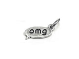 OMG Text Chat Charm Sterling Silver 15mm, OMG Charms, Oh My God Charms, OMG Texting charms - SP859