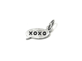 XOXO Text Chat Charm Sterling Silver 15mm, Love Charm, Hugs and Kisses Charms, Texting charm - SP860 - BeadPrism