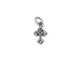 Cross Charm Sterling Silver 14mm, Christian, Religious charms, Catholic Charms, Cross charms - SP862 - BeadPrism