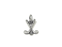 Load image into Gallery viewer, Golf Clubs with Ball Charm Sterling Silver 13mm, Golf Club Charms, Silver Golf Ball charms - SP904 - BeadPrism