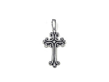 Load image into Gallery viewer, Cross Charm Sterling Silver 29.5mm, Christian Charm, Religious charm, Catholic, Cross charms - SP905 - BeadPrism